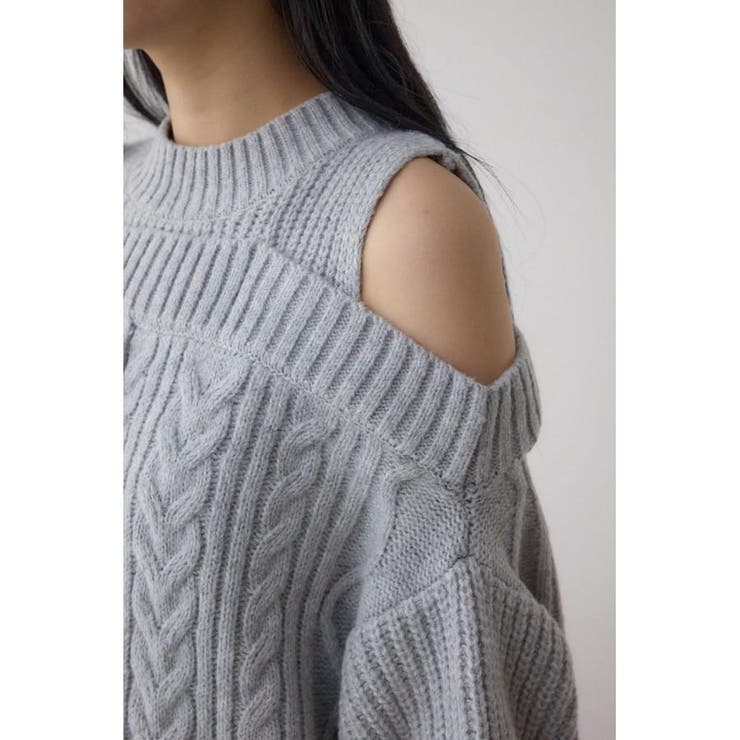 オープンショルダーケーブルニット | AZUL BY MOUSSY | 詳細画像35 