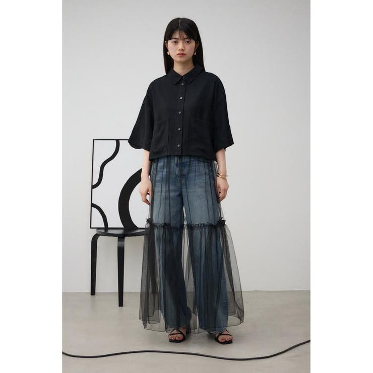 ワイドスリーブ五分袖ツイルシャツ | AZUL BY MOUSSY | 詳細画像14 