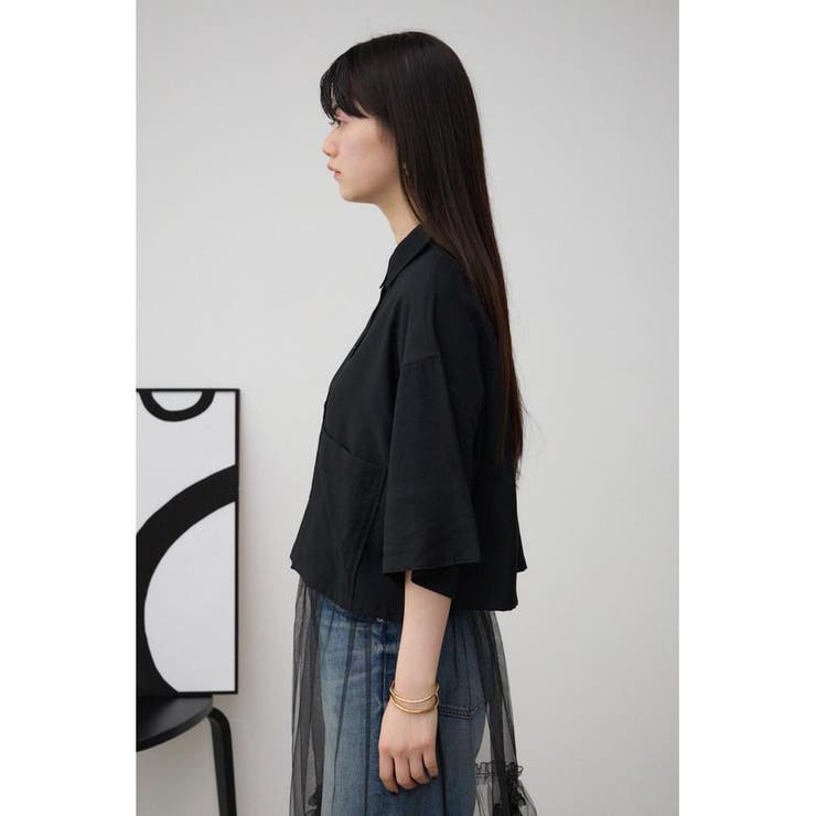 ワイドスリーブ五分袖ツイルシャツ | AZUL BY MOUSSY | 詳細画像16 