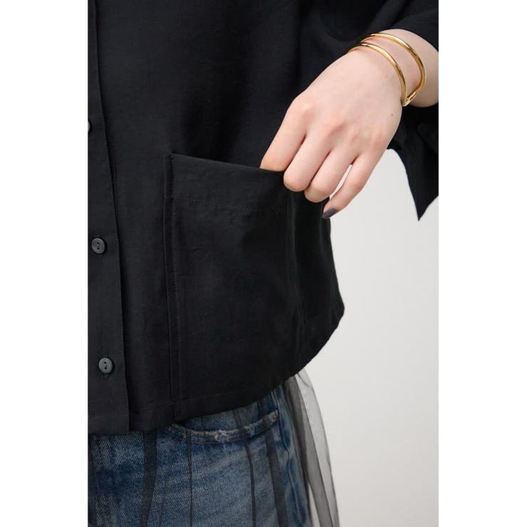 ワイドスリーブ五分袖ツイルシャツ | AZUL BY MOUSSY | 詳細画像21 