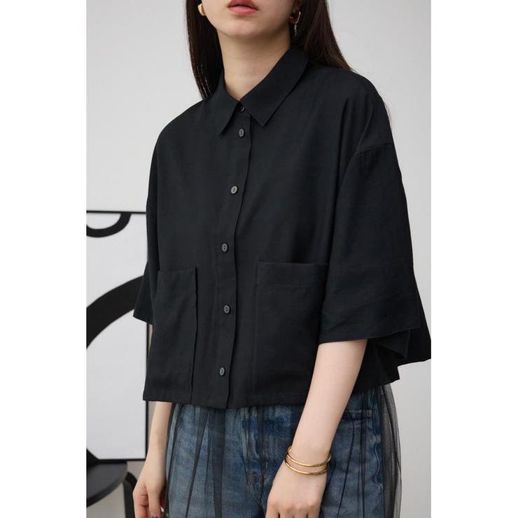 ワイドスリーブ五分袖ツイルシャツ | AZUL BY MOUSSY | 詳細画像12 