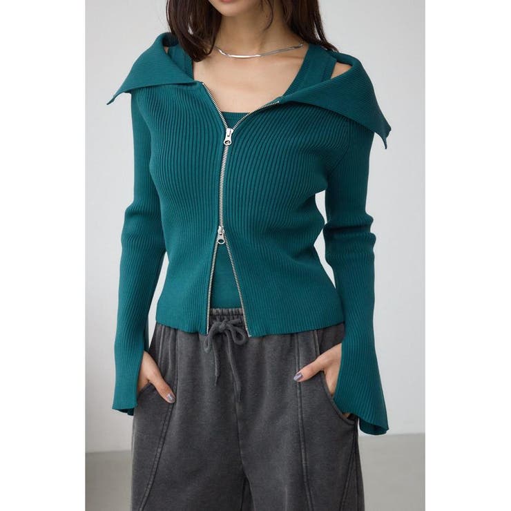 D/GRN3 | ジップアンサンブルニット | AZUL BY MOUSSY