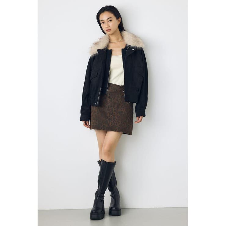 フェイクレザー/スエード2WAYファー付ブルゾン | AZUL BY MOUSSY | 詳細画像27 