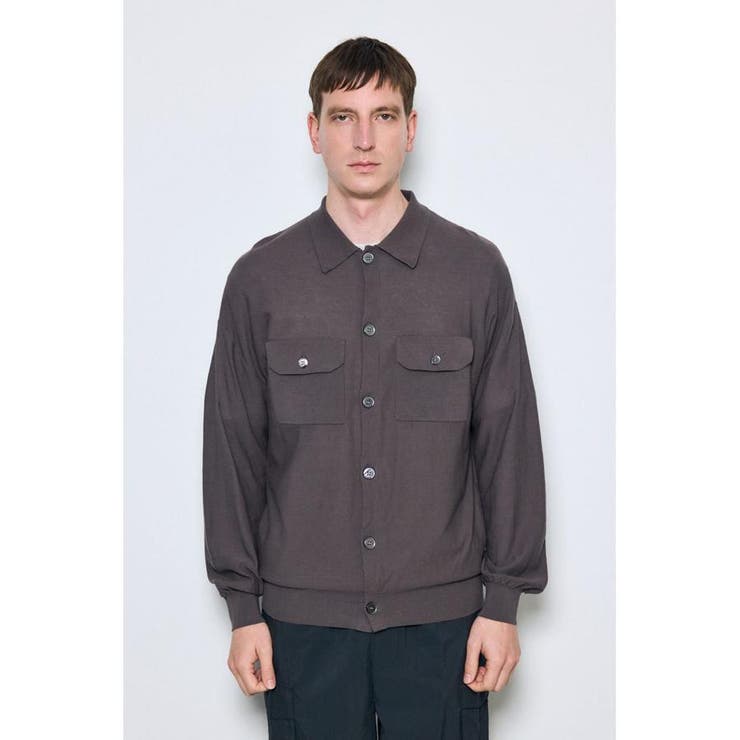 衿付きサファリニットカーディガン | AZUL BY MOUSSY | 詳細画像17 