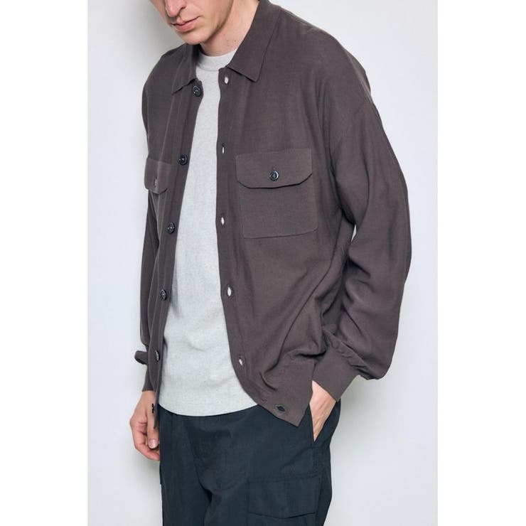 L/BLK1 | 衿付きサファリニットカーディガン | AZUL BY MOUSSY