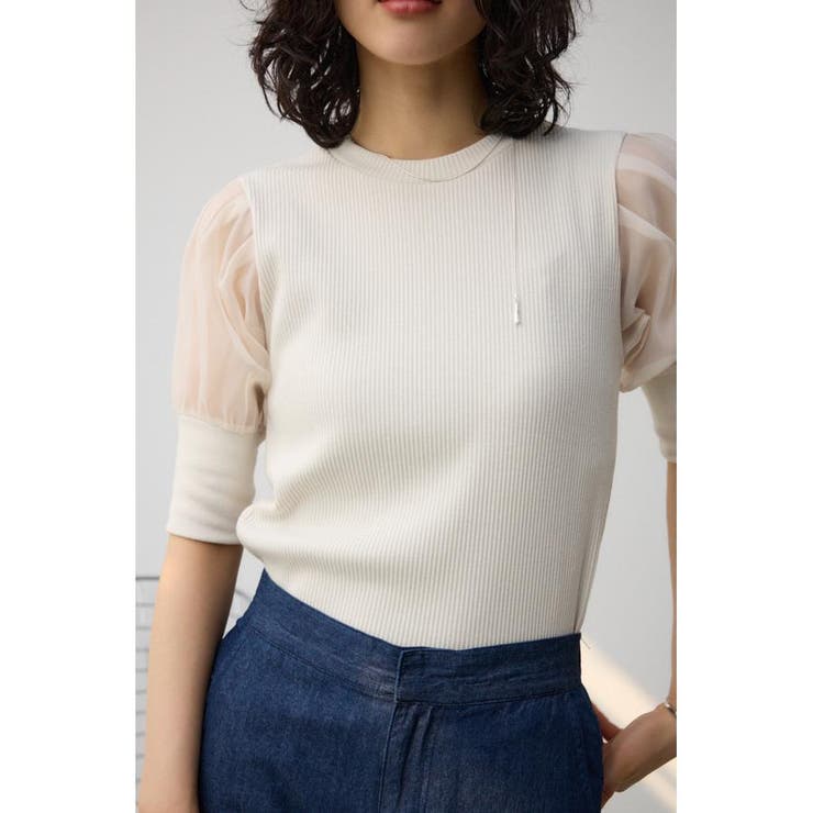 メッシュパフスリーブトップス | AND ON JIONE STORE