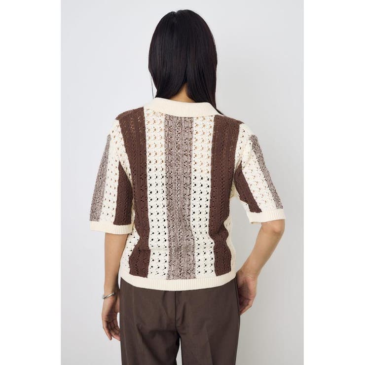 クロシェニットポロカラーカーディガン | AZUL BY MOUSSY | 詳細画像22 