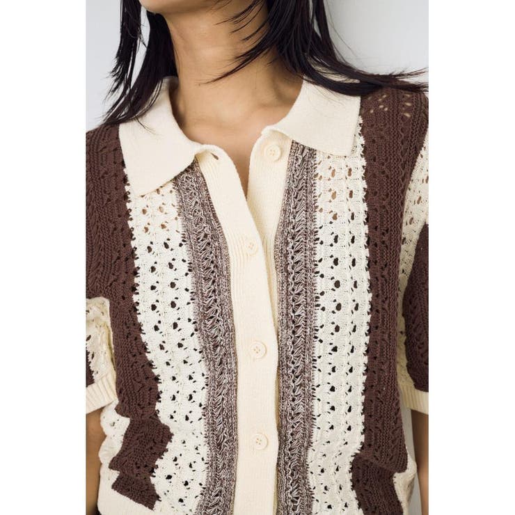 クロシェニットポロカラーカーディガン | AZUL BY MOUSSY | 詳細画像24 