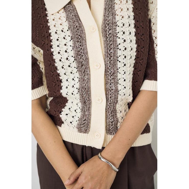 クロシェニットポロカラーカーディガン | AZUL BY MOUSSY | 詳細画像26 