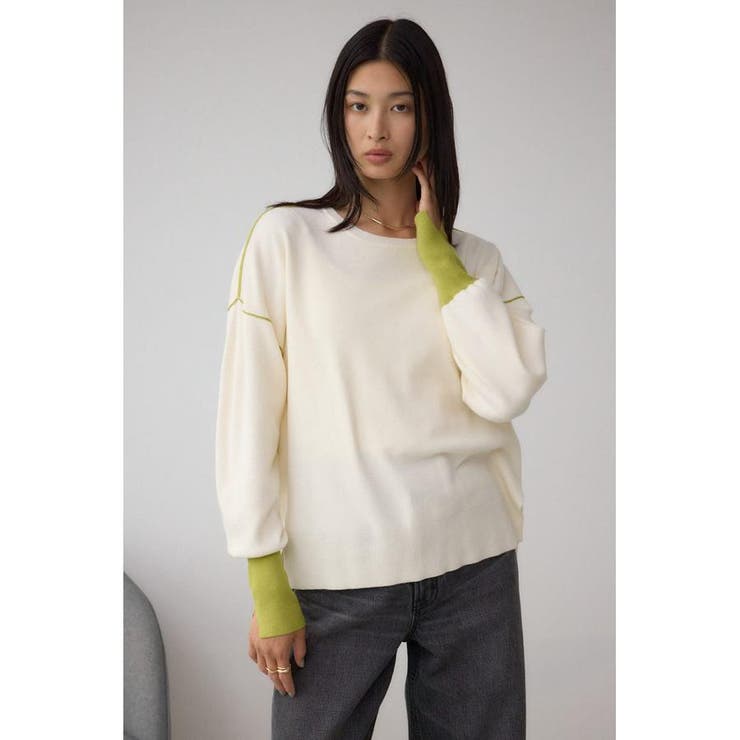 バイカラーカフニット | AZUL BY MOUSSY | 詳細画像3 