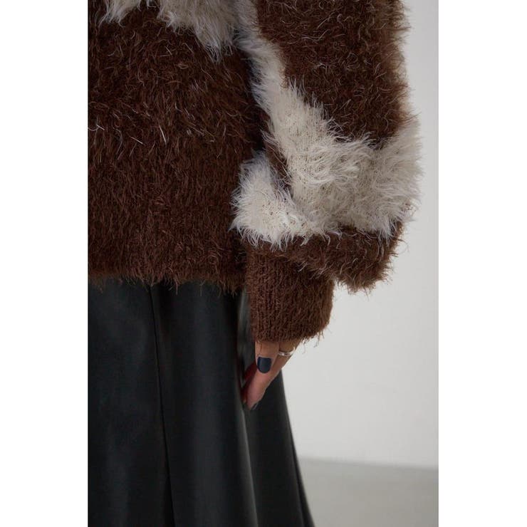 ニュアンスカウ柄Vネックニットトップス | AZUL BY MOUSSY | 詳細画像9 