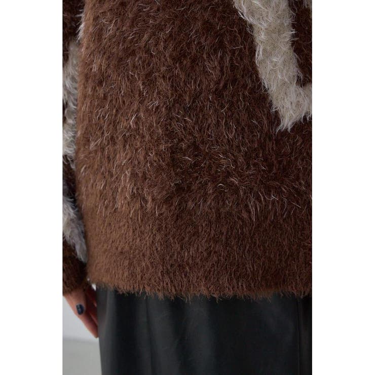 ニュアンスカウ柄Vネックニットトップス | AZUL BY MOUSSY | 詳細画像11 