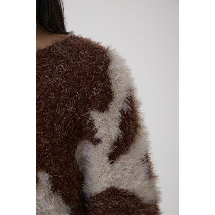 ニュアンスカウ柄Vネックニットトップス | AZUL BY MOUSSY | 詳細画像8 