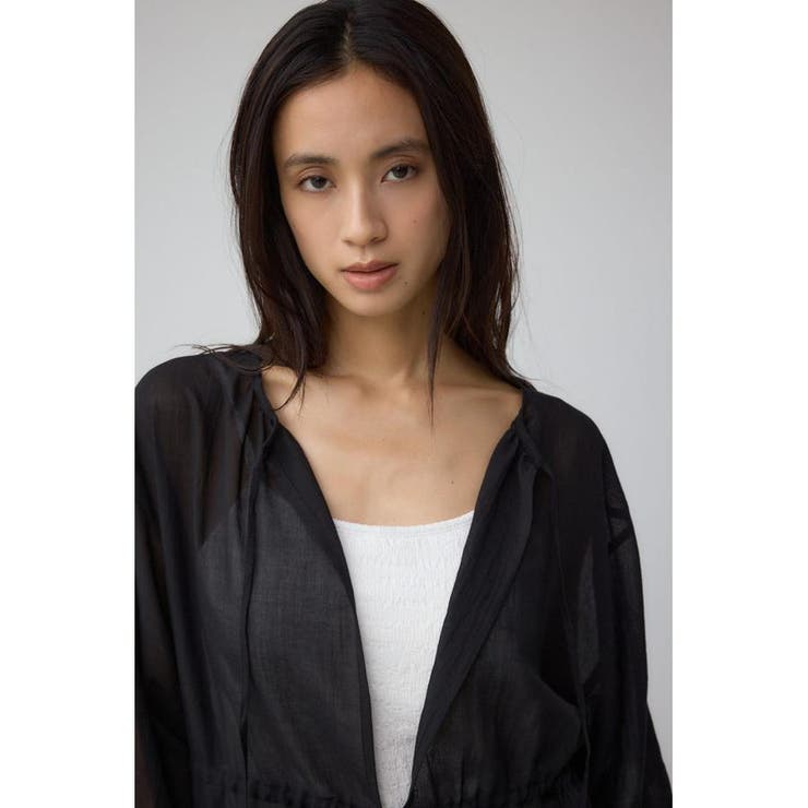 BLK | 前後2WAY5分袖前リボンブラウス | AZUL BY MOUSSY