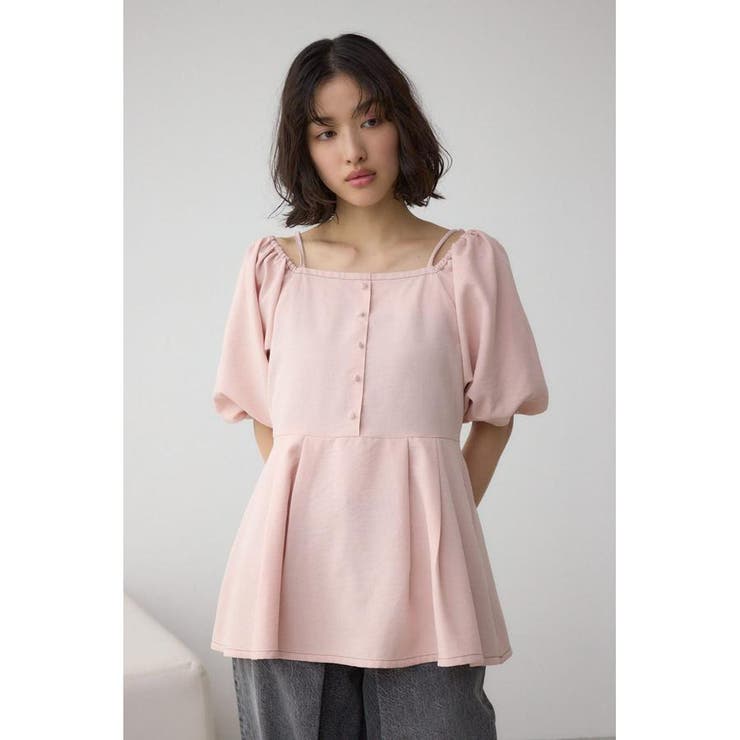 2WAYパフスリーブ配色ペプラムブラウス | AZUL BY MOUSSY | 詳細画像28 