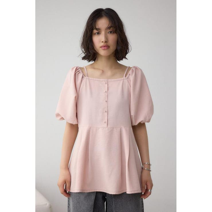 2WAYパフスリーブ配色ペプラムブラウス | AZUL BY MOUSSY | 詳細画像30 