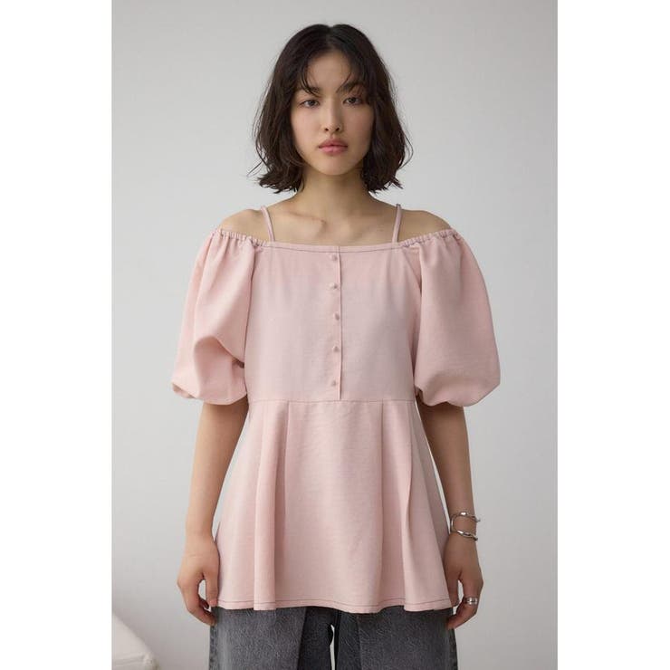 2WAYパフスリーブ配色ペプラムブラウス | AZUL BY MOUSSY | 詳細画像38 