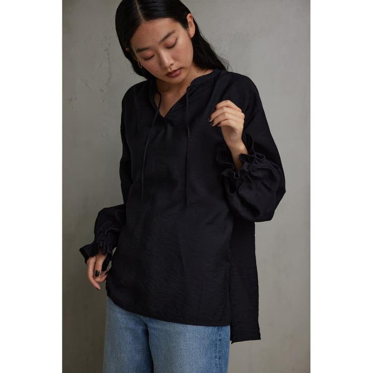 スキッパーギャザーブラウス | AZUL BY MOUSSY | 詳細画像10 