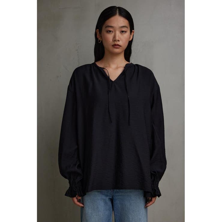 スキッパーギャザーブラウス | AZUL BY MOUSSY | 詳細画像13 