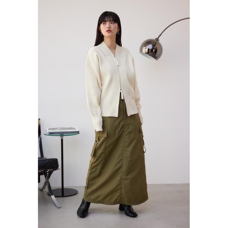 ジップアップニットブルゾン | AZUL BY MOUSSY | 詳細画像3 