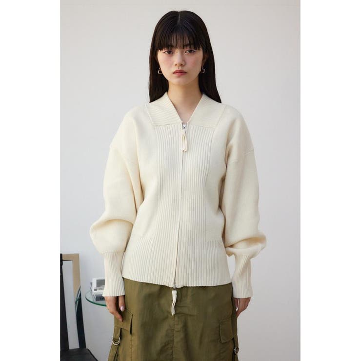 ジップアップニットブルゾン | AZUL BY MOUSSY | 詳細画像4 