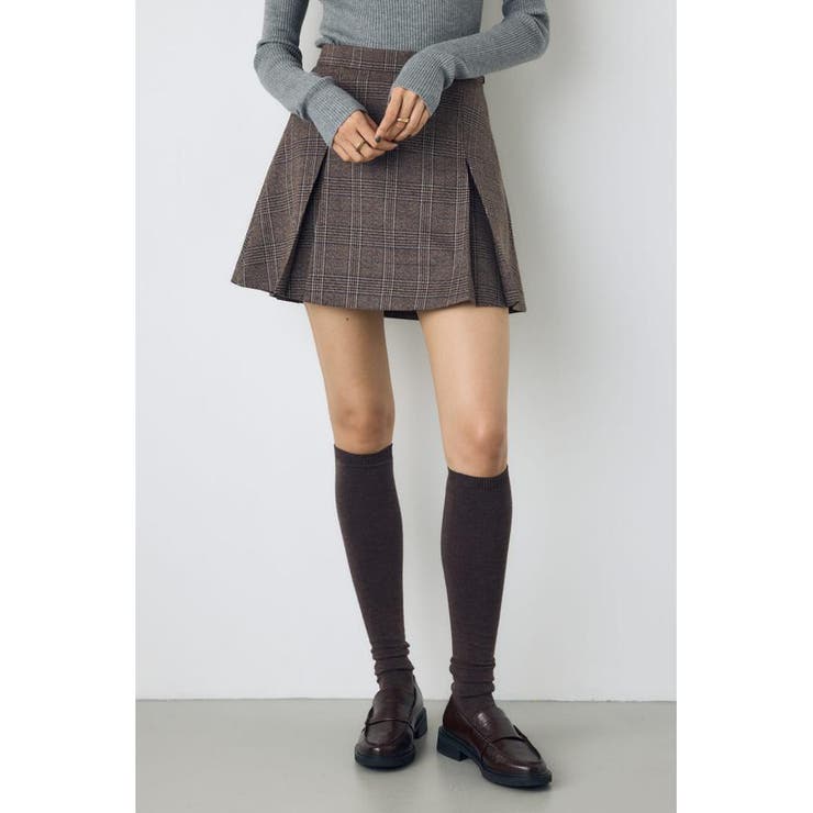 柄BRN5 | 素材アソートプリーツミニスコート | AZUL BY MOUSSY