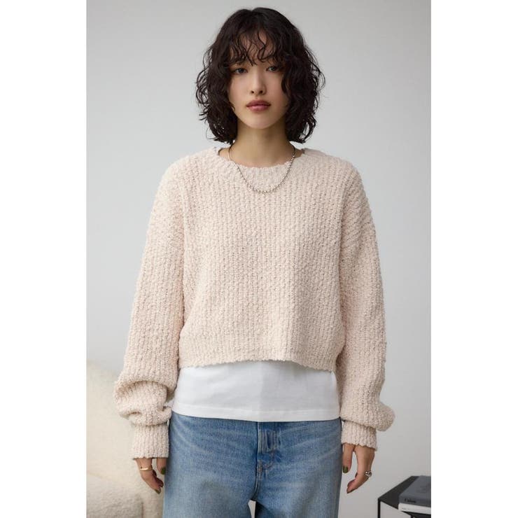 ブークレクロップドニット | AZUL BY MOUSSY | 詳細画像4 