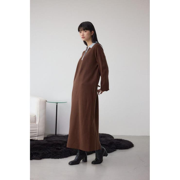 格上げ ポロカラーニットワンピース | AZUL BY MOUSSY | 詳細画像16 