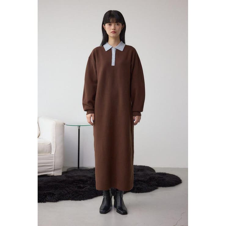 格上げ ポロカラーニットワンピース | AZUL BY MOUSSY | 詳細画像17 