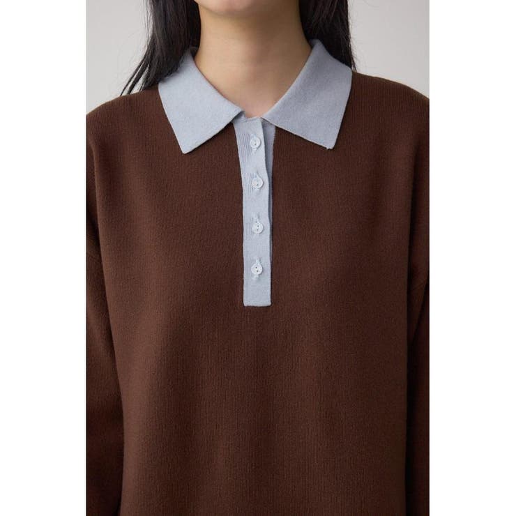 格上げ ポロカラーニットワンピース | AZUL BY MOUSSY | 詳細画像20 