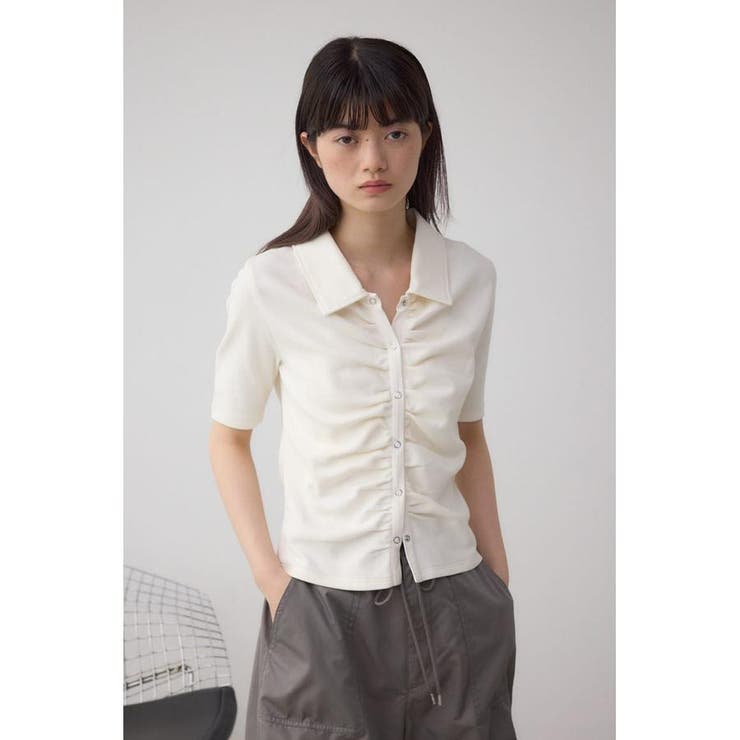 フロントギャザーポロトップス | AZUL BY MOUSSY | 詳細画像3 