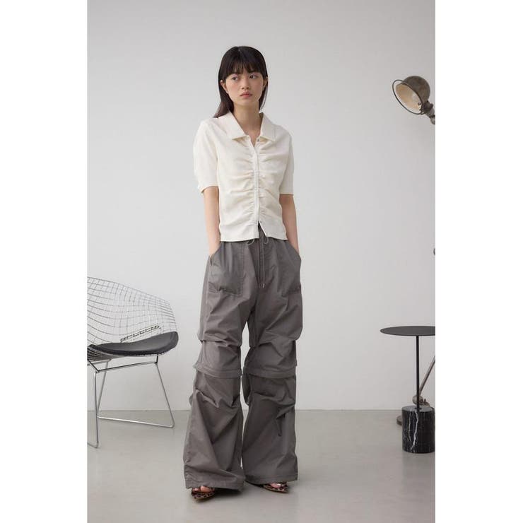 フロントギャザーポロトップス | AZUL BY MOUSSY | 詳細画像4 