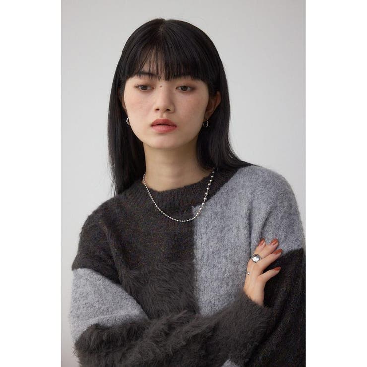 コンビネーションバイカラーニット | AZUL BY MOUSSY | 詳細画像13 