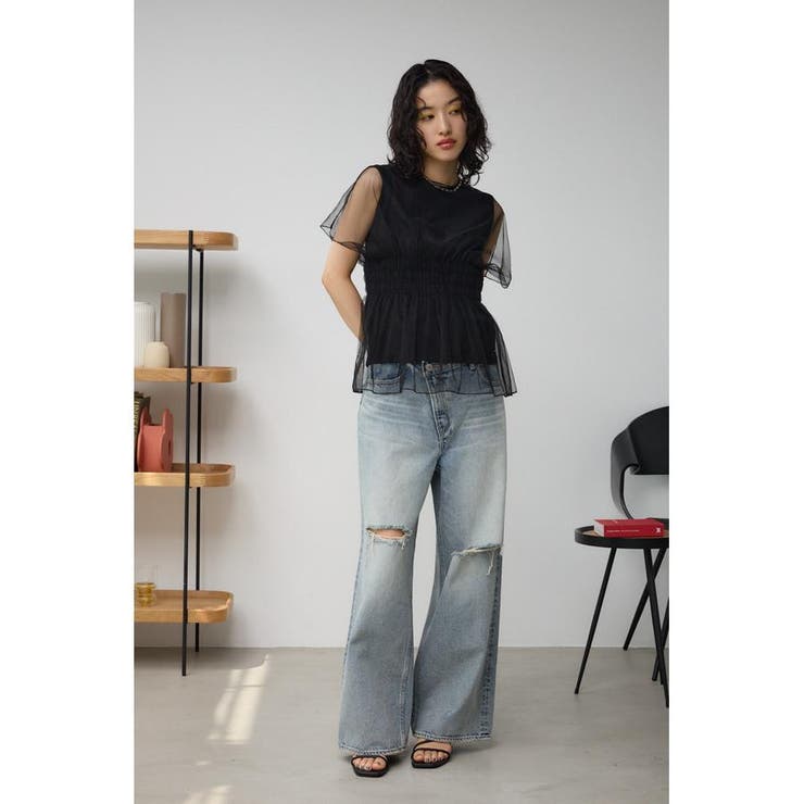 チュールレイヤードペプラムトップス | AZUL BY MOUSSY | 詳細画像12 