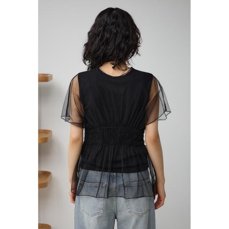 チュールレイヤードペプラムトップス | AZUL BY MOUSSY | 詳細画像15 
