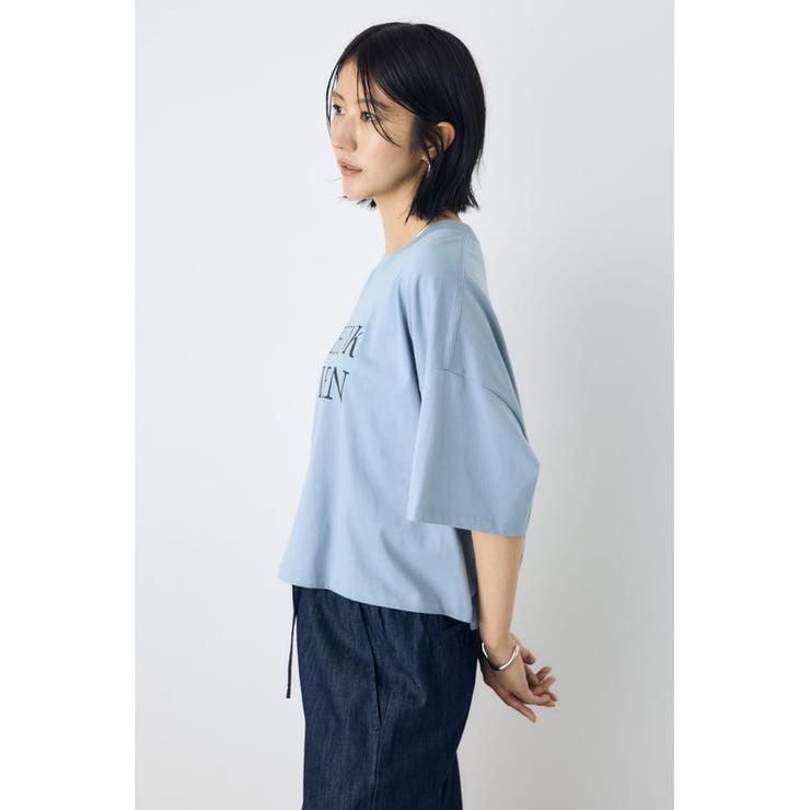 ドロップショルダーロゴ5分袖Tシャツ | AZUL BY MOUSSY | 詳細画像23 