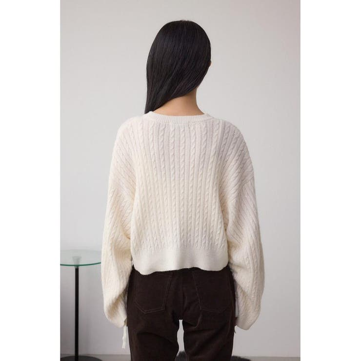 ドロストリングスパンコールラメニット | AZUL BY MOUSSY | 詳細画像7 