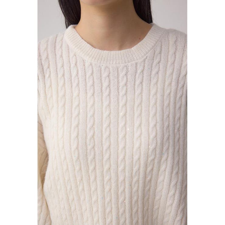 ドロストリングスパンコールラメニット | AZUL BY MOUSSY | 詳細画像8 