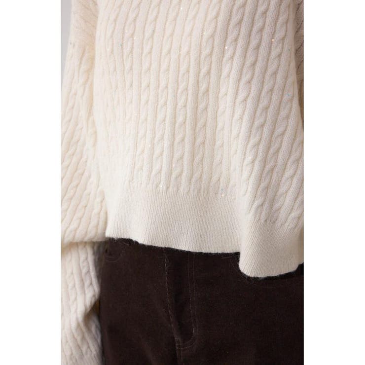 ドロストリングスパンコールラメニット | AZUL BY MOUSSY | 詳細画像10 