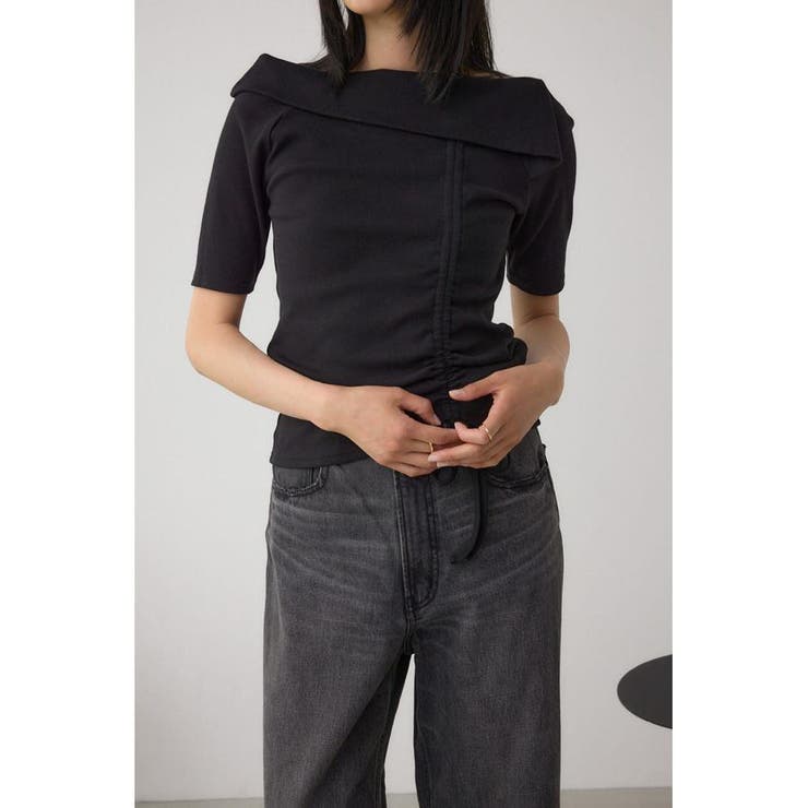 BLK | スクエアネックドロストカットトップス | AZUL BY MOUSSY