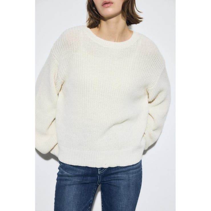 畔編みリラックスニットトップス | AZUL BY MOUSSY | 詳細画像1 