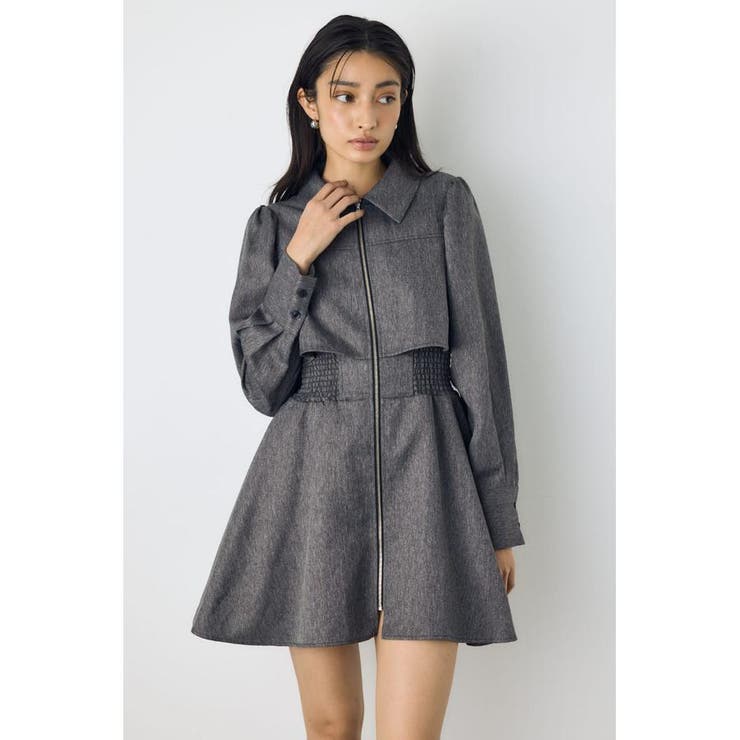 柄GRY5 | ジップフレアワンピース | AZUL BY MOUSSY