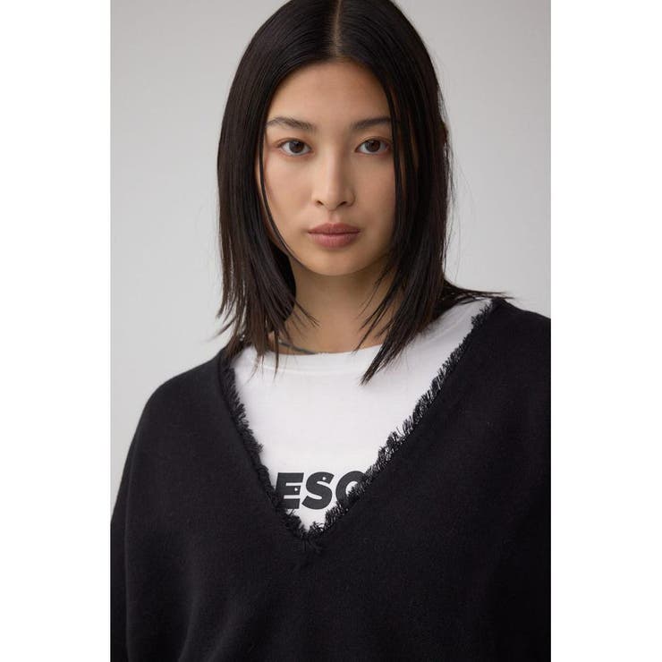 Vネックフリンジスウェッターニット | AZUL BY MOUSSY | 詳細画像2 