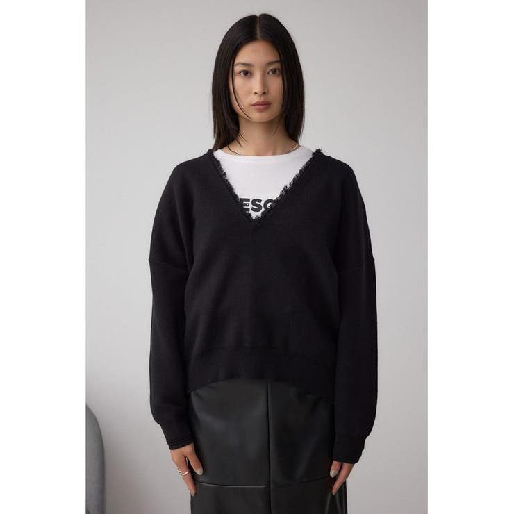 Vネックフリンジスウェッターニット | AZUL BY MOUSSY | 詳細画像5 