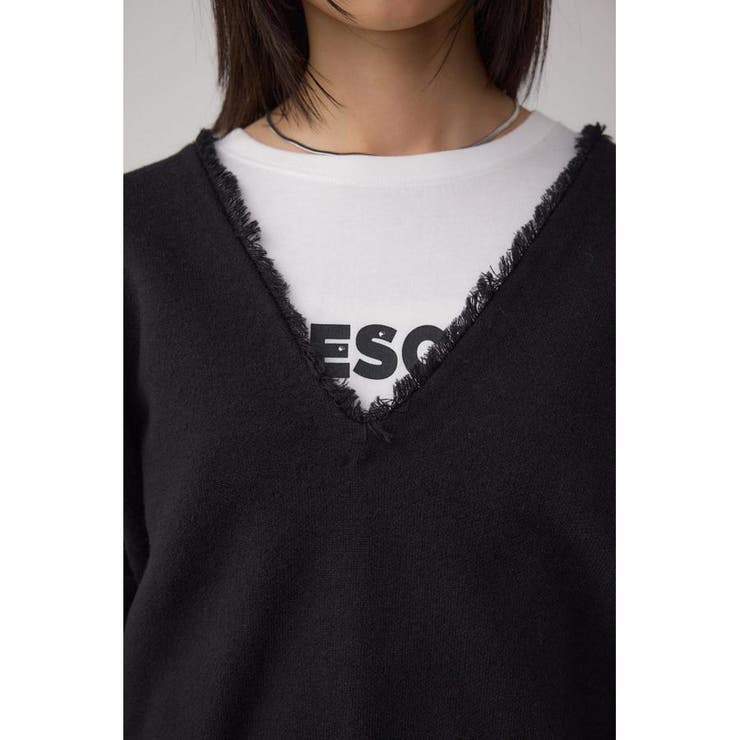 Vネックフリンジスウェッターニット | AZUL BY MOUSSY | 詳細画像8 