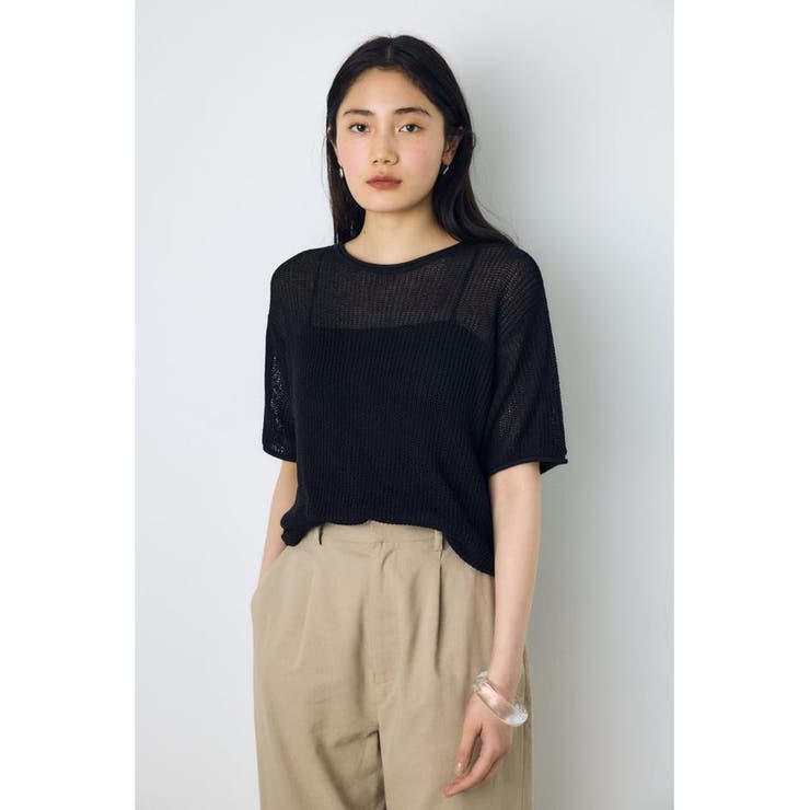 畔編み半袖ニットトップス | AZUL BY MOUSSY | 詳細画像12 