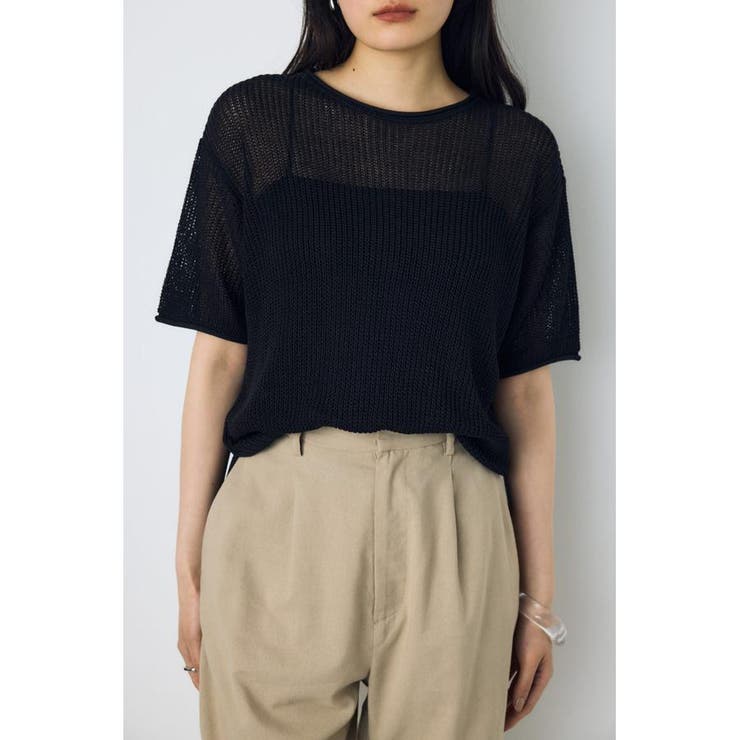 畔編み半袖ニットトップス | AZUL BY MOUSSY | 詳細画像13 
