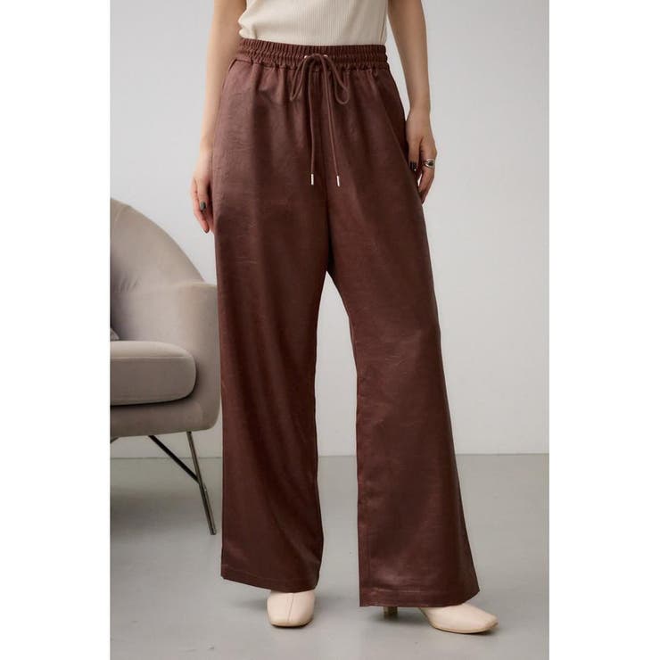 レザーライクリラックスワイドパンツ | AZUL BY MOUSSY | 詳細画像14 