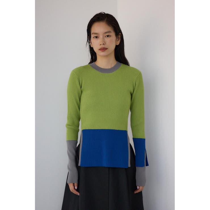 カラーブロッキングリブニット | AZUL BY MOUSSY | 詳細画像26 