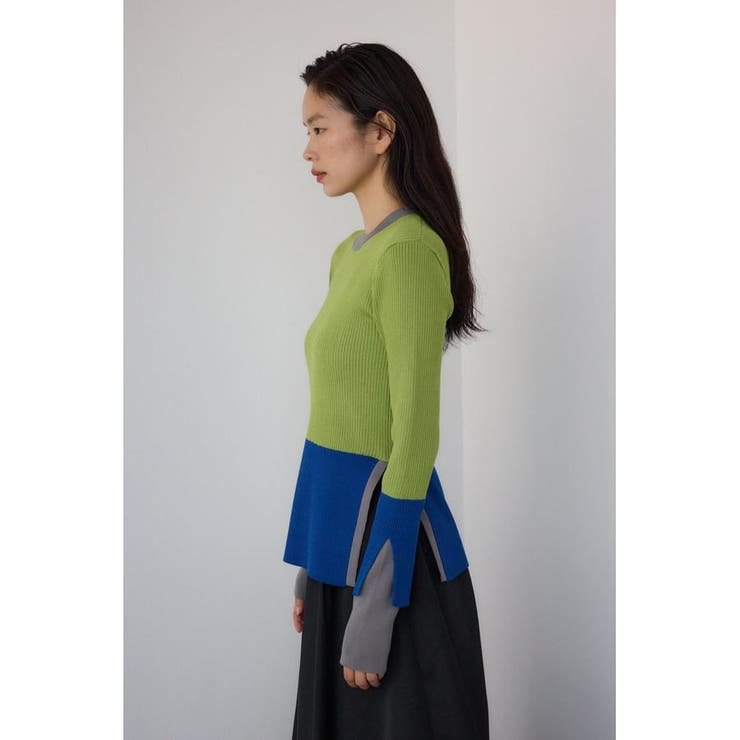 カラーブロッキングリブニット | AZUL BY MOUSSY | 詳細画像27 